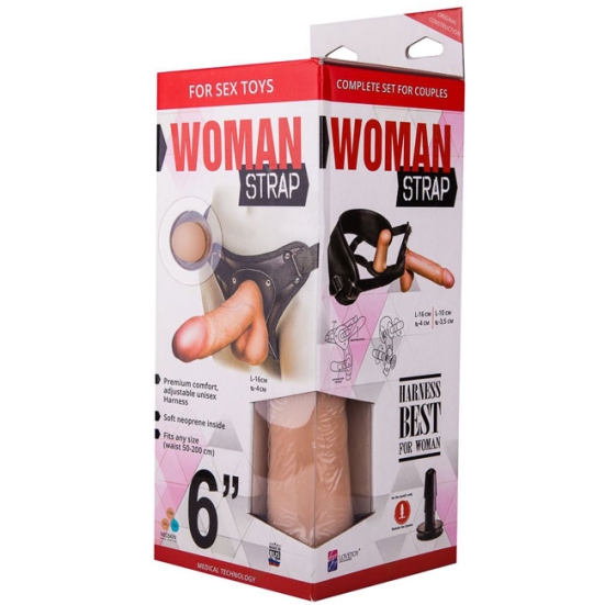 Страпон Lovetoy Woman Strap 6" - 2 насадки