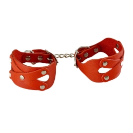 Красные наручники «Цезарь» из кожи